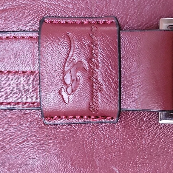 Burgundy Faux Leather Backpack - Picture 2 of 10